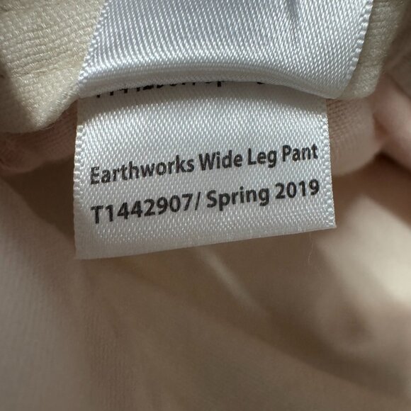 Toad&Co Pants Women 14 Beige Organic Cotton Earthworks Wide Leg Ankle High Rise - Picture 15 of 15
